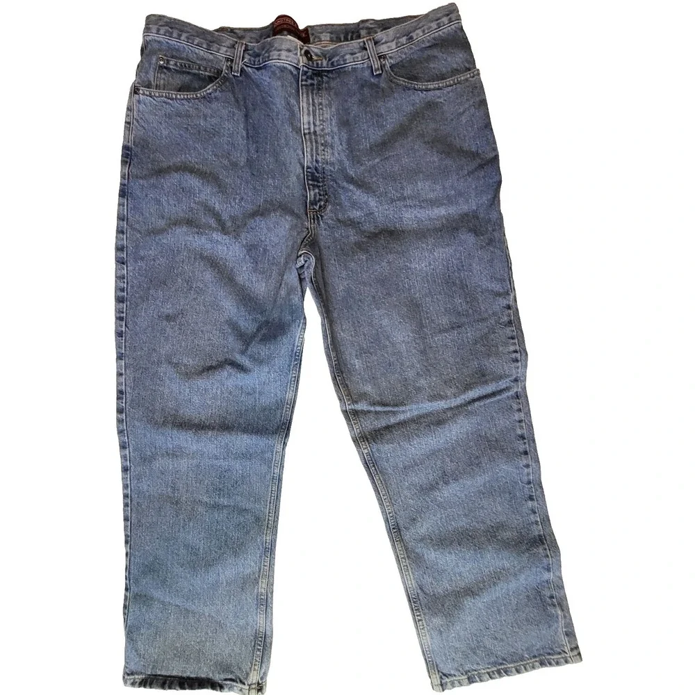 Men's Sz 44x30 Roundtree‎ & Yorke Authentic Denim Jeans Stone Washed Relaxed Fit